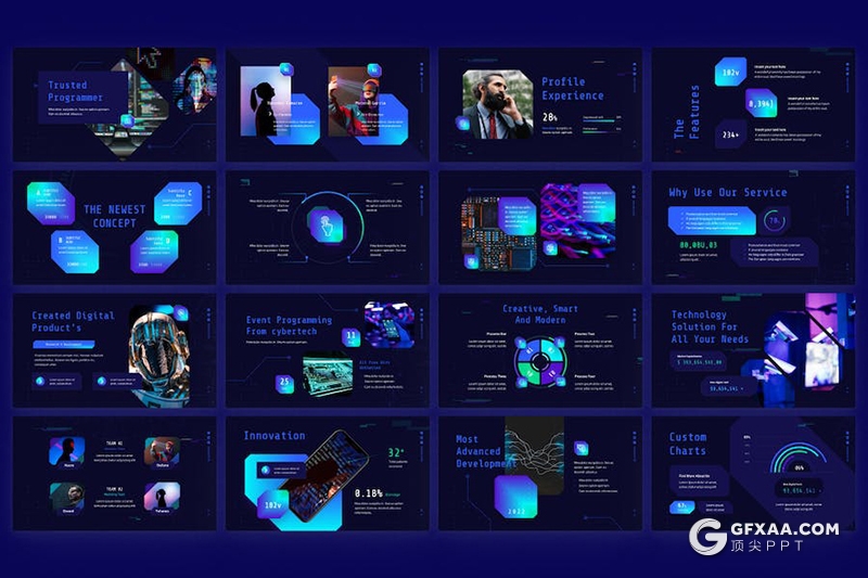 蓝色科技风营销推广项目资金众筹主题KeyNote模板 - 顶尖PPT