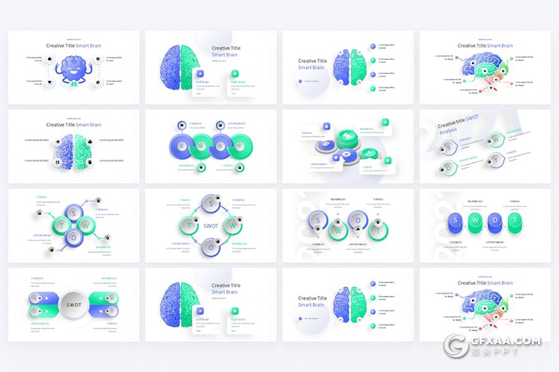 微立体数据信息分析图形图表国外KeyNote模板 - 顶尖PPT