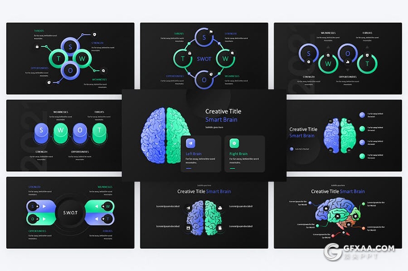 微立体数据信息分析图形图表国外KeyNote模板 - 顶尖PPT