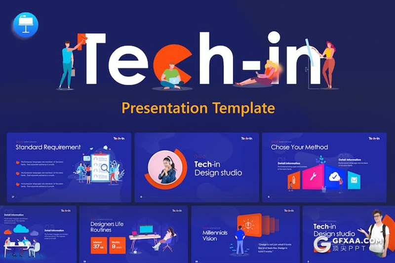科技创意商业计划年终计划总结汇报国外KeyNote模板11种配色 - 顶尖PPT