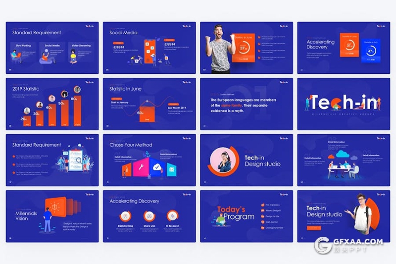 科技创意商业计划年终计划总结汇报国外KeyNote模板11种配色 - 顶尖PPT