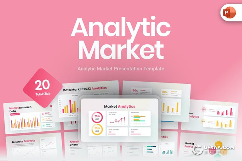 20页市场数据分析图形图表PPT模板 - 顶尖PPT