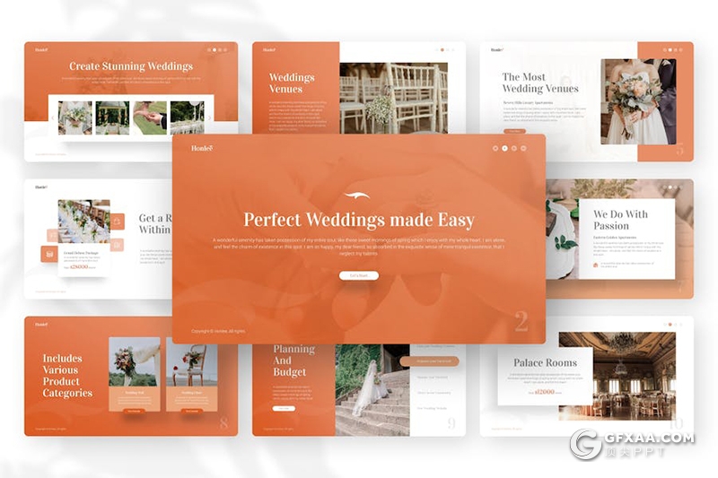 28页婚礼活动策划婚纱摄影介绍展示国外PPT模板 - 顶尖PPT