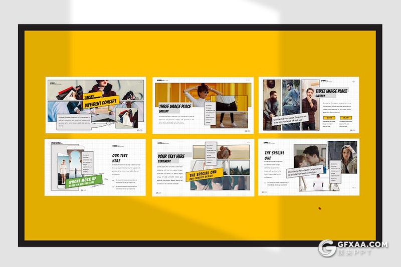 30页艺术涂鸦风摄影展示国外PPT模板 - 顶尖PPT