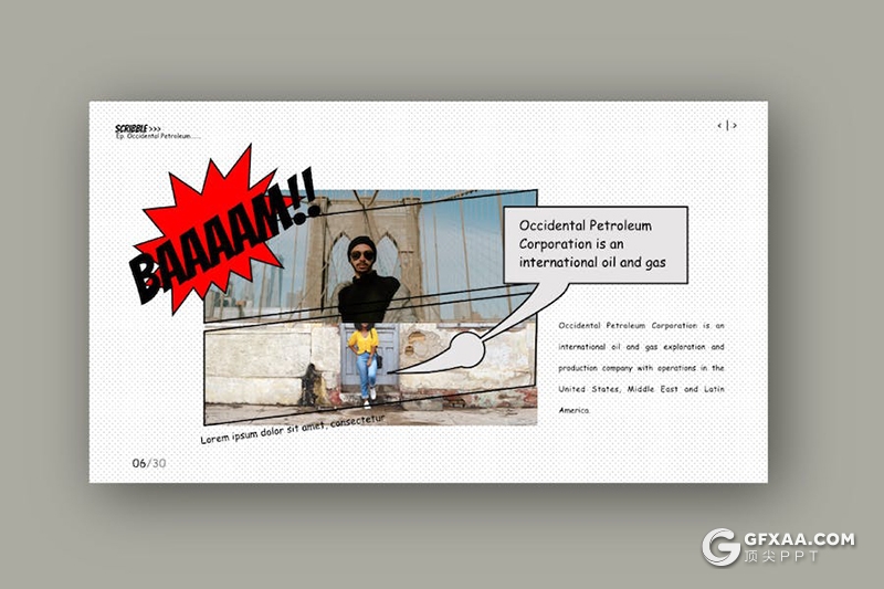 30页艺术涂鸦风摄影展示国外PPT模板 - 顶尖PPT