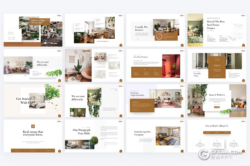 绿色环保室内设计主题多用途国外KeyNote模板 - 顶尖PPT