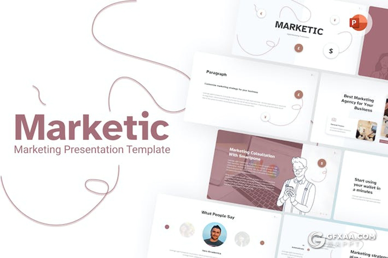 32页手绘风大气市场营销团队介绍商业计划多用途国外PPT模板 - 顶尖PPT