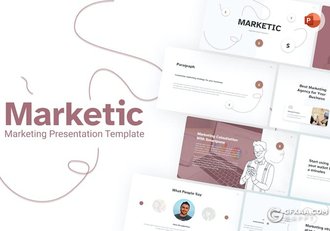 32页手绘风大气市场营销团队介绍商业计划多用途国外PPT模板 - 顶尖PPT