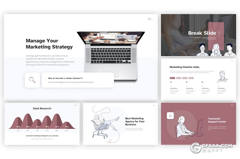 32页手绘风大气市场营销团队介绍商业计划多用途国外PPT模板 - 顶尖PPT