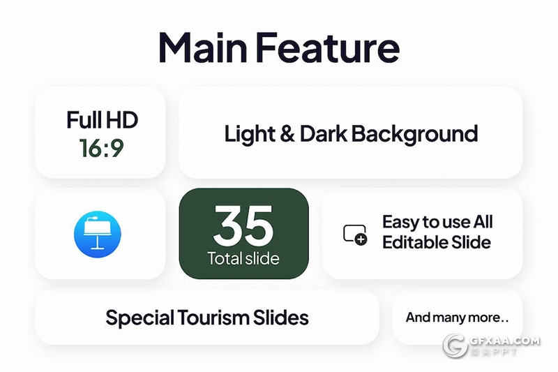 35页大气精美旅游度假宣传旅行社主题演讲国外PPT模板 - 顶尖PPT