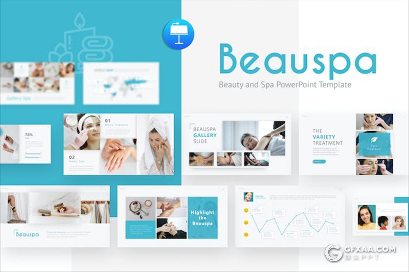 美容水疗女性主题国外KeyNote模板 - 顶尖PPT