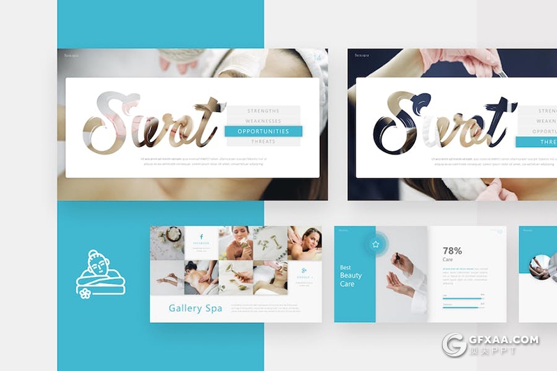 美容水疗女性主题国外KeyNote模板 - 顶尖PPT