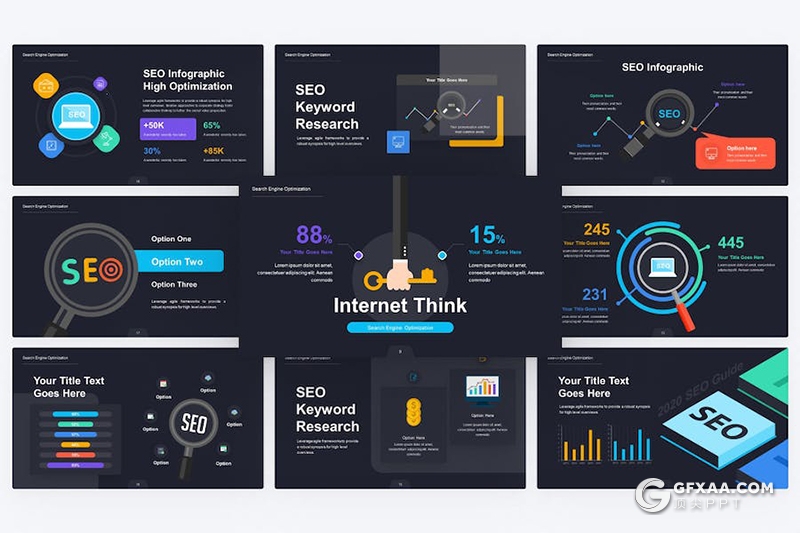 30页搜索引擎优化营销服务行业信息图表PPT模板图形素材 - 顶尖PPT