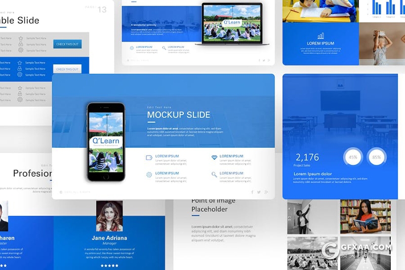 蓝色少儿教育培训教育宣传主题国外KeyNote模板 - 顶尖PPT