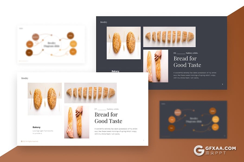 20页面包烘焙食品主题国外PPT模板 - 顶尖PPT