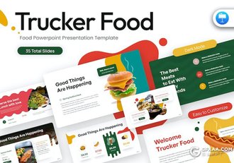 35页创意时尚餐饮美食食品主题国外KeyNote模板 - 顶尖PPT