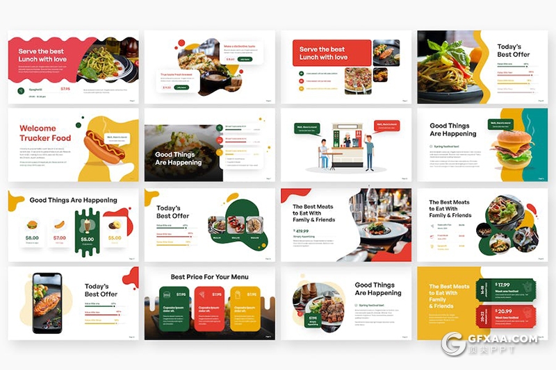 35页创意时尚餐饮美食食品主题国外KeyNote模板 - 顶尖PPT