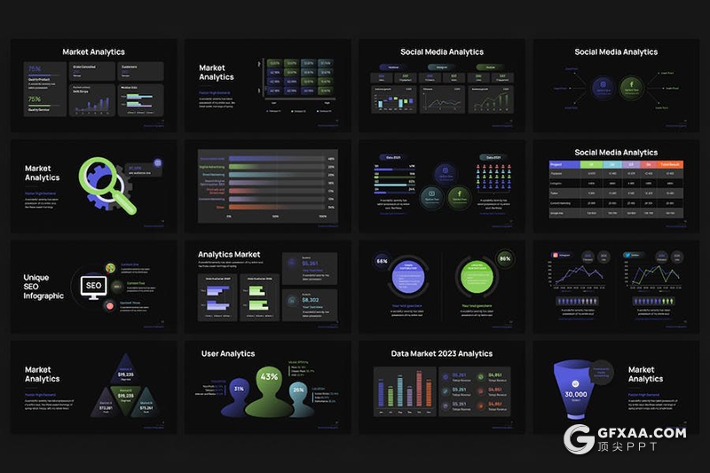 35页市场分析数据信息图表KeyNote模板 - 顶尖PPT