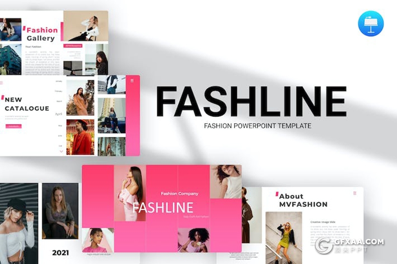 时尚模特摄影展示服装展示通用国外KeyNote模板 - 顶尖PPT