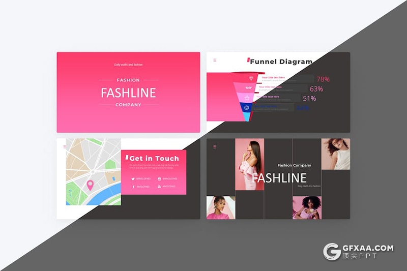 时尚模特摄影展示服装展示通用国外KeyNote模板 - 顶尖PPT