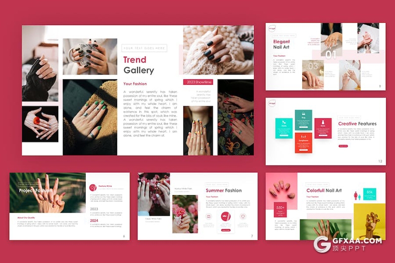 时尚美甲艺术主题通用KeyNote模板 - 顶尖PPT