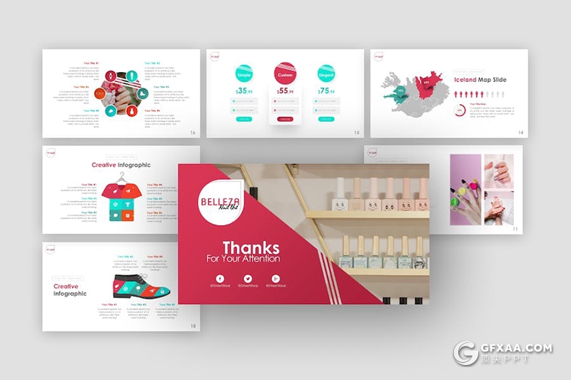 时尚美甲艺术主题通用KeyNote模板 - 顶尖PPT