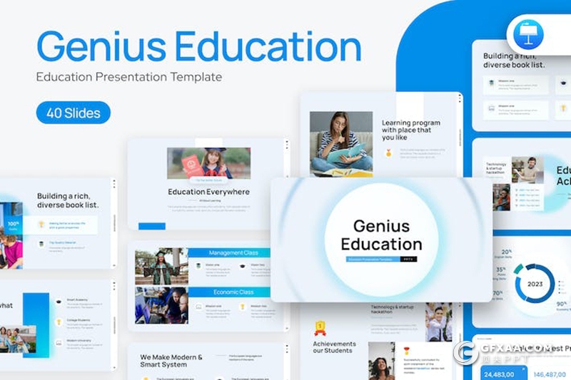 40页大气大学教育宣传教育培训大学生活展示KeyNote模板 - 顶尖PPT