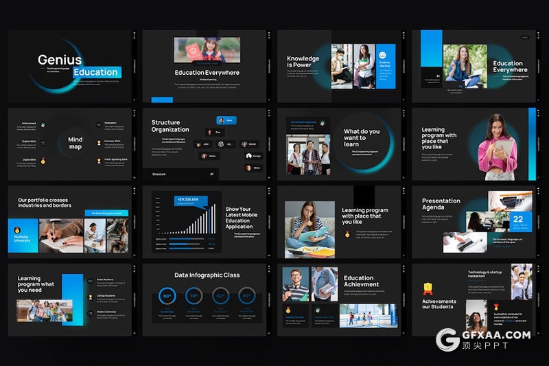 40页大气大学教育宣传教育培训大学生活展示KeyNote模板 - 顶尖PPT