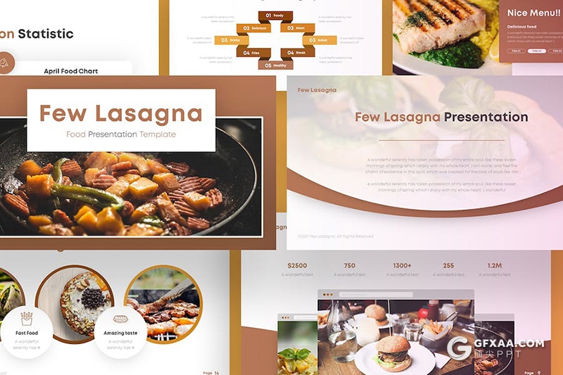 28页简约意大利面餐饮美食介绍食品主题多用途PPT模板 - 顶尖PPT