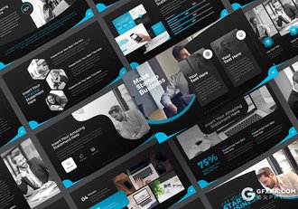 80页大气企业合作商业计划创业主题多用途国外PPT模板11种配色 - 顶尖PPT