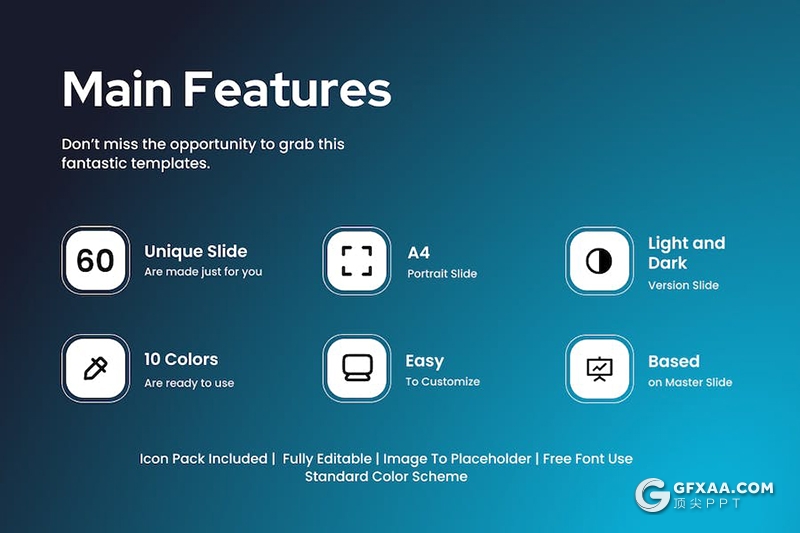 60页大气旅游景点介绍海边旅游景点宣传多用途国外PPT模板A4尺寸11种配色 - 顶尖PPT
