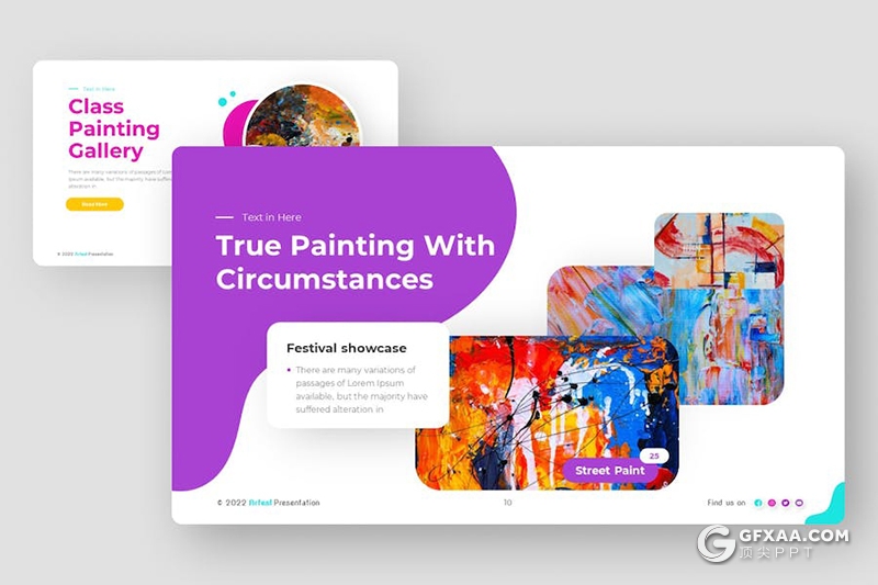 创意精美少儿美术绘画培训彩色感知国外keynote模板 - 顶尖PPT