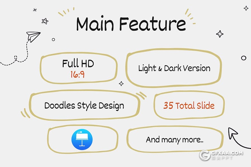 35页涂鸦手绘线条风数据分析图形图表keynote模板 - 顶尖PPT