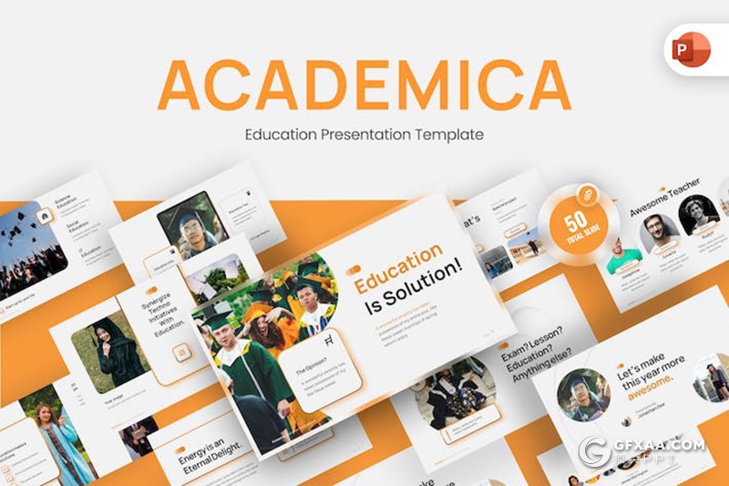 50页大气精美大学毕业典礼照片展示学生风采展示毕业相册国外PPT模板 - 顶尖PPT