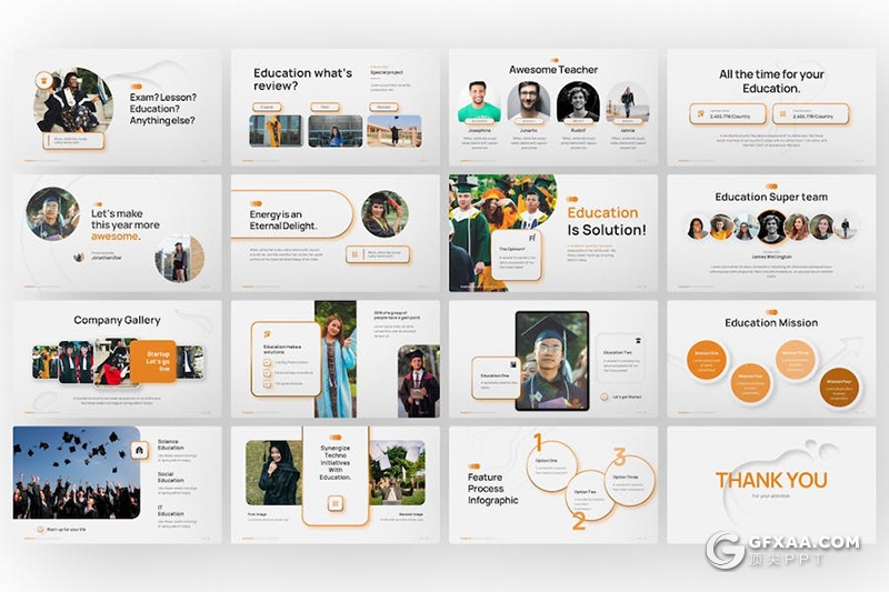 50页大气精美大学毕业典礼照片展示学生风采展示毕业相册国外PPT模板 - 顶尖PPT