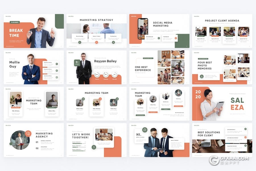 65页企业合作团队展示商业计划商务通用国外PPT模板 - 顶尖PPT