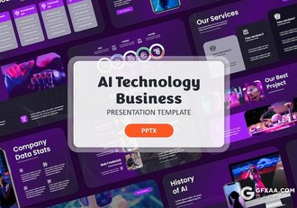 23页高端大气AI技术未来科技人工智能发布会商务国外PPT模板 - 顶尖PPT