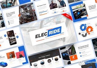40页蓝色大气电动汽车发展介绍新能源汽车创业投资国外PPT模板 - 顶尖PPT