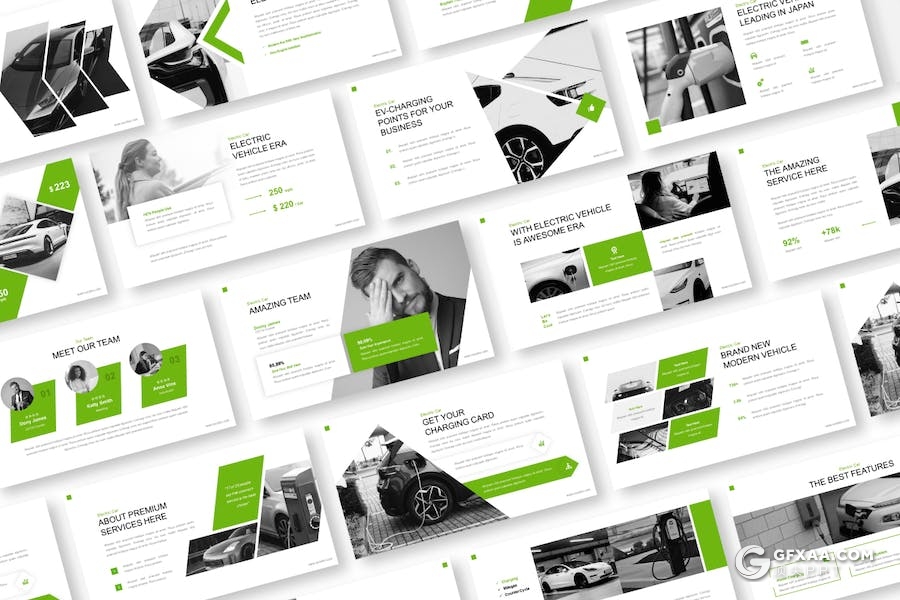 30页大气新能源汽车项目发展投资电动汽车主题PPT模板 - 顶尖PPT