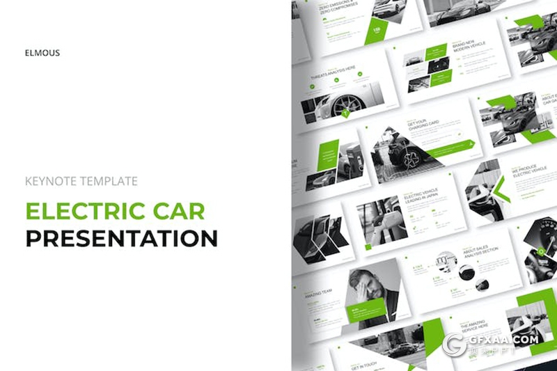 30页大气新能源汽车项目发展投资电动汽车主题keynote模板 - 顶尖PPT