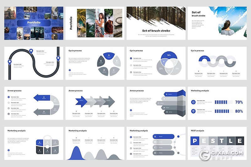 49页创意国外商业解决方案商业计划通用PPT模板 - 顶尖PPT