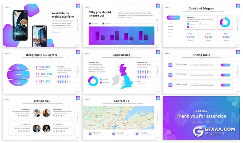 大气精美商业计划团队展示企业合作商务通用国外keynote模板6种配色 - 顶尖PPT