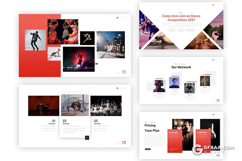 27页舞蹈学院结构介绍艺术类招生国外PPT模板 - 顶尖PPT