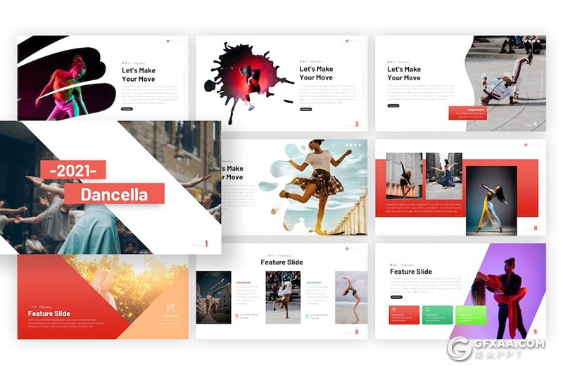 27页舞蹈学院结构介绍艺术类招生国外PPT模板 - 顶尖PPT