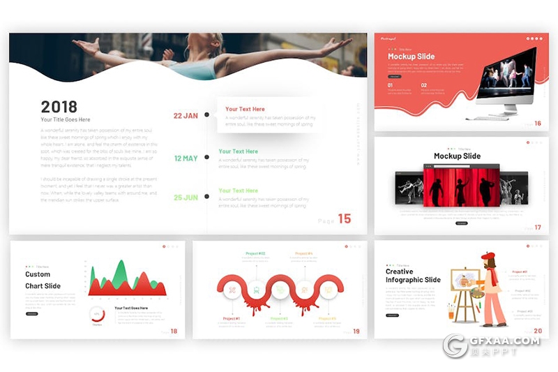 27页舞蹈学院结构介绍艺术类招生国外PPT模板 - 顶尖PPT