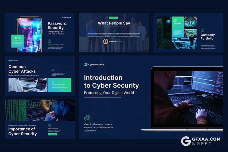 23页网络安全互联网科技主题国外PPT模板 - 顶尖PPT