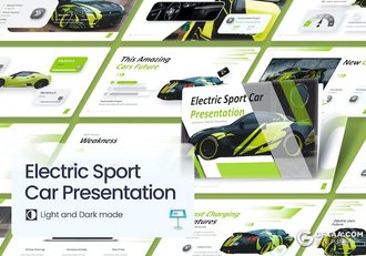 38页新能源电动跑车项目发展投资产品宣传介绍国外keynote模板 - 顶尖PPT