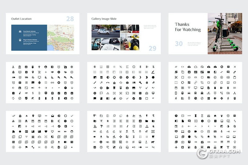42页扁平化极简风格新能源电动汽车公司团队介绍国外keynote模板 - 顶尖PPT
