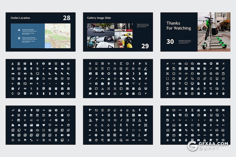 42页扁平化极简风格新能源电动汽车公司团队介绍国外keynote模板 - 顶尖PPT