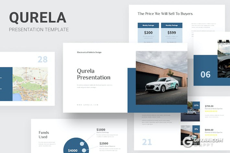 42页扁平化极简风格新能源电动汽车公司团队介绍国外keynote模板 - 顶尖PPT